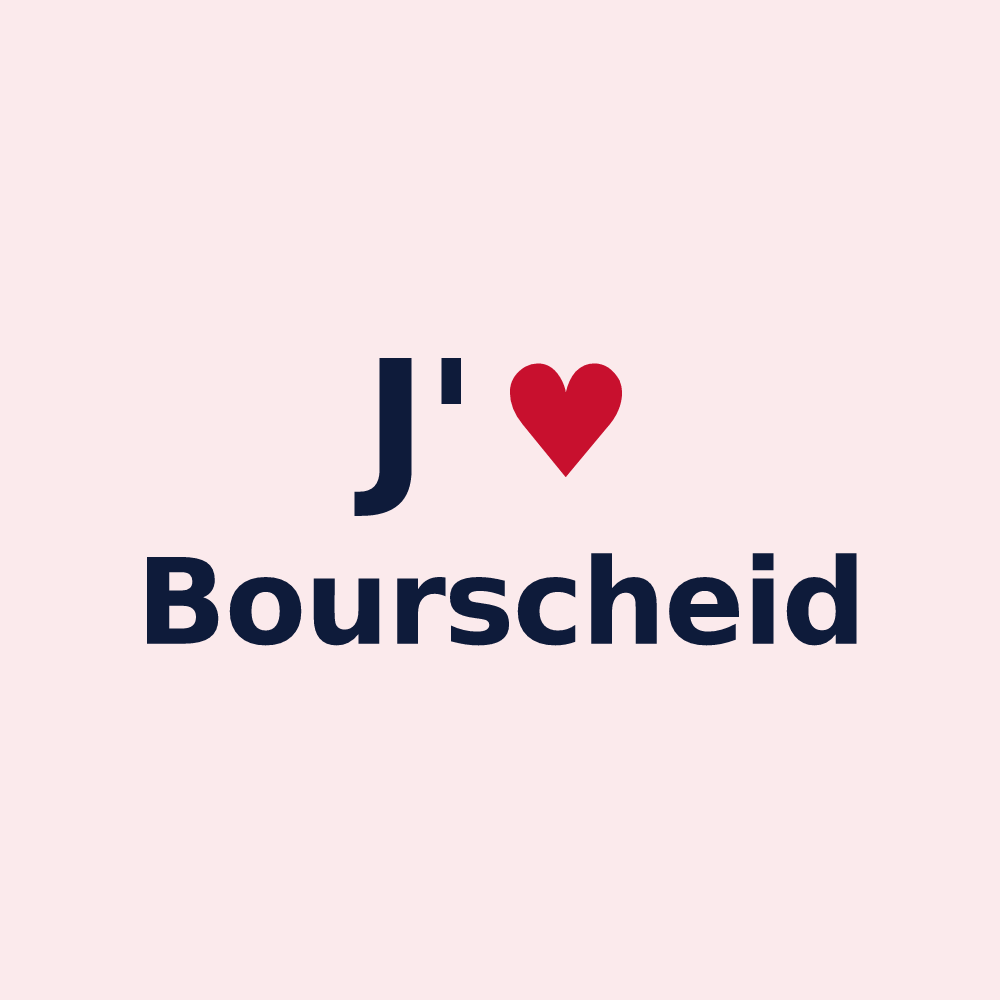 Magnet personnalisé Bourscheid — design « J'aime Bourscheid » imprimé sur le magnet