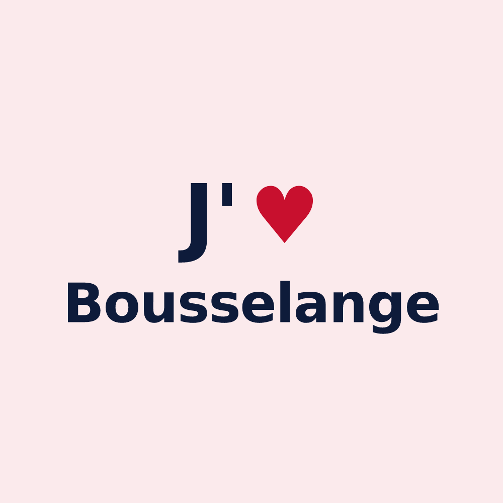 Magnet personnalisé Bousselange — design J'aime Bousselange