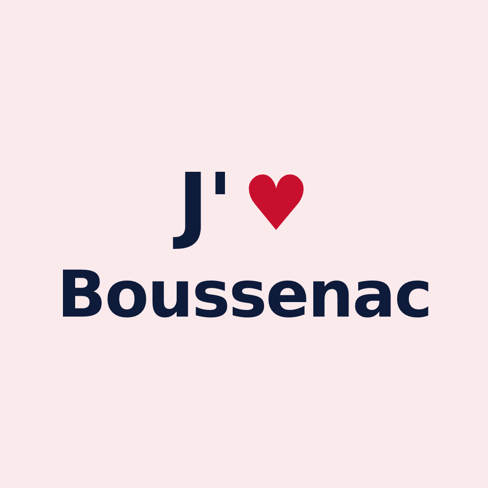 Magnet personnalisé Boussenac — design J'aime Boussenac