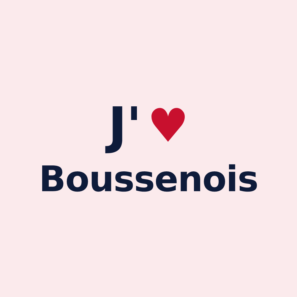 Magnet personnalisé Boussenois — design J'aime Boussenois
