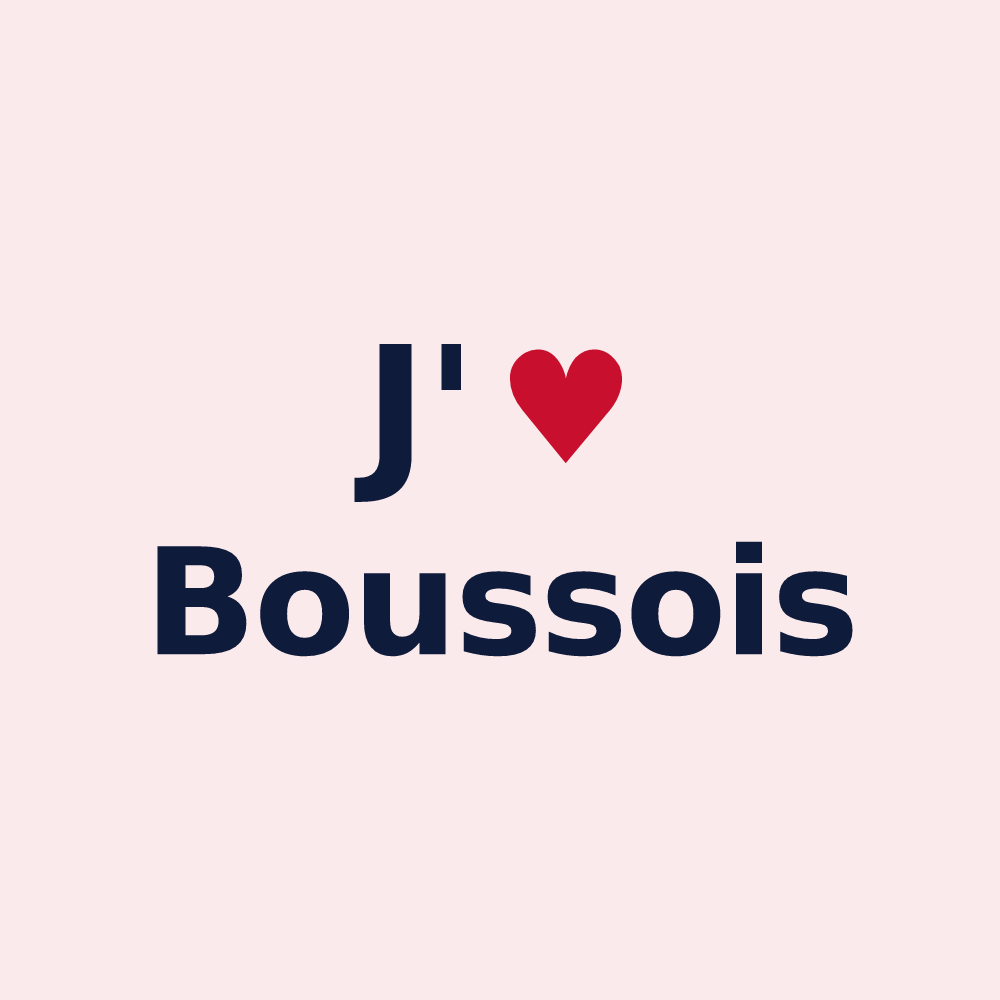 Magnet personnalisé Boussois — design J'aime Boussois