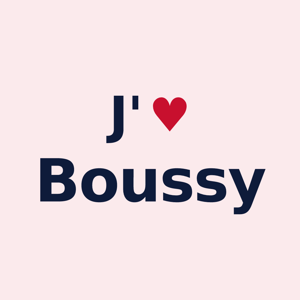 Magnet personnalisé Boussy — design J'aime Boussy