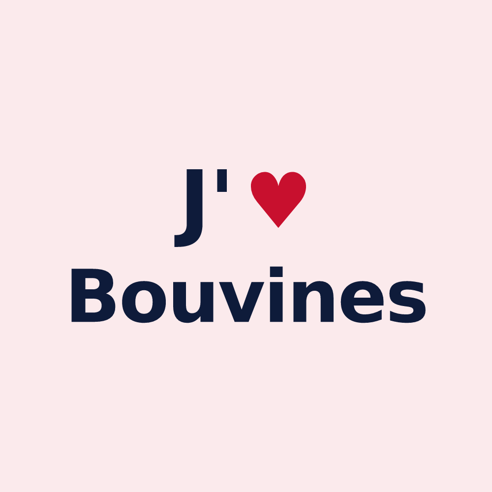 Magnet personnalisé Bouvines — design J'aime Bouvines