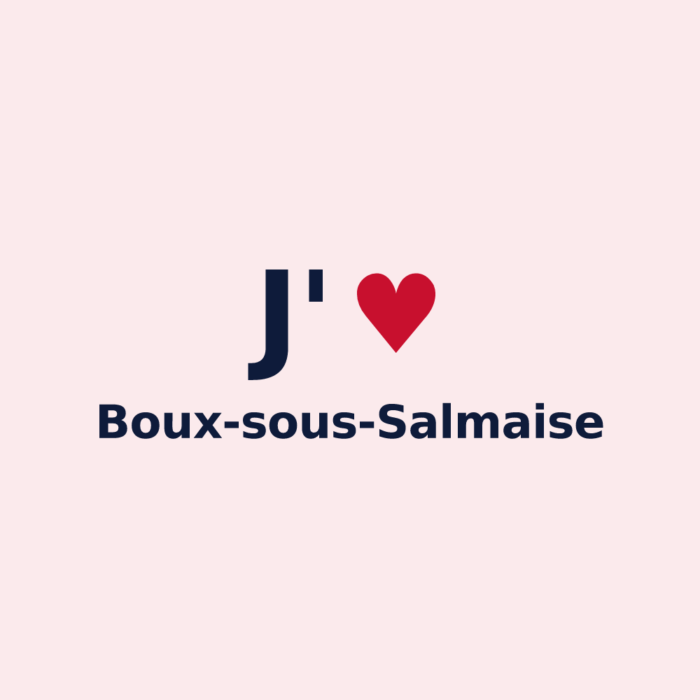 Magnet personnalisé Boux-sous-Salmaise — design J'aime Boux-sous-Salmaise