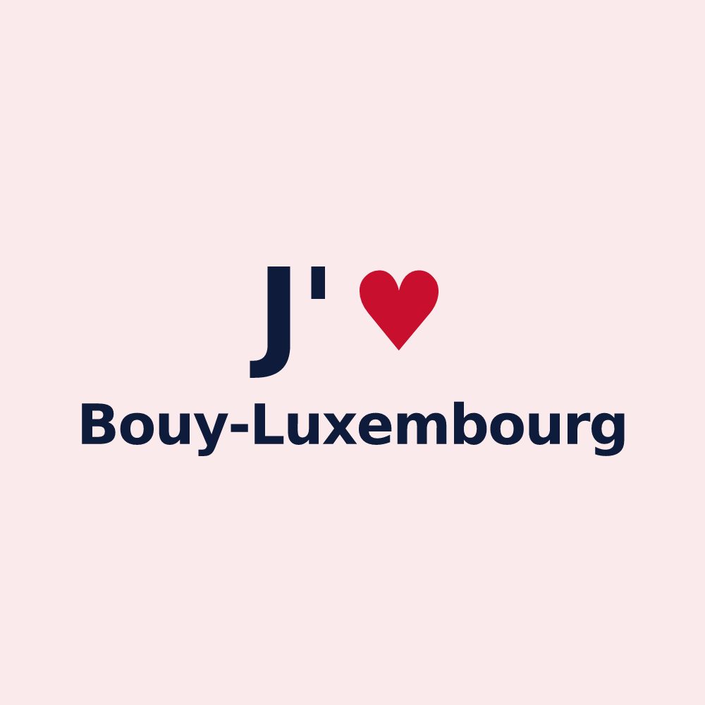 Magnet personnalisé Bouy-Luxembourg — design « J'aime Bouy-Luxembourg » imprimé sur le magnet