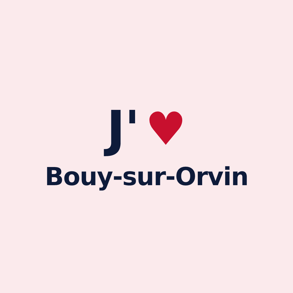 Magnet personnalisé Bouy-sur-Orvin — design J'aime Bouy-sur-Orvin
