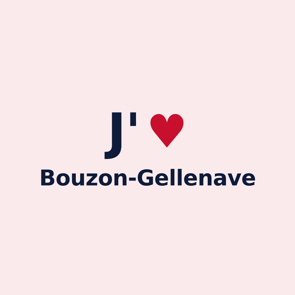 Magnet personnalisé Bouzon-Gellenave — design J'aime Bouzon-Gellenave