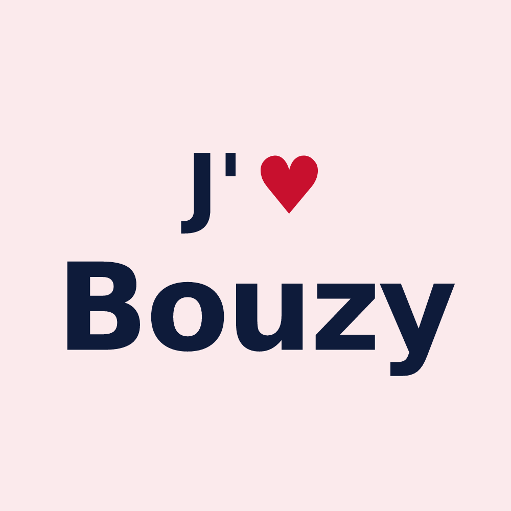 Magnet personnalisé Bouzy — design J'aime Bouzy