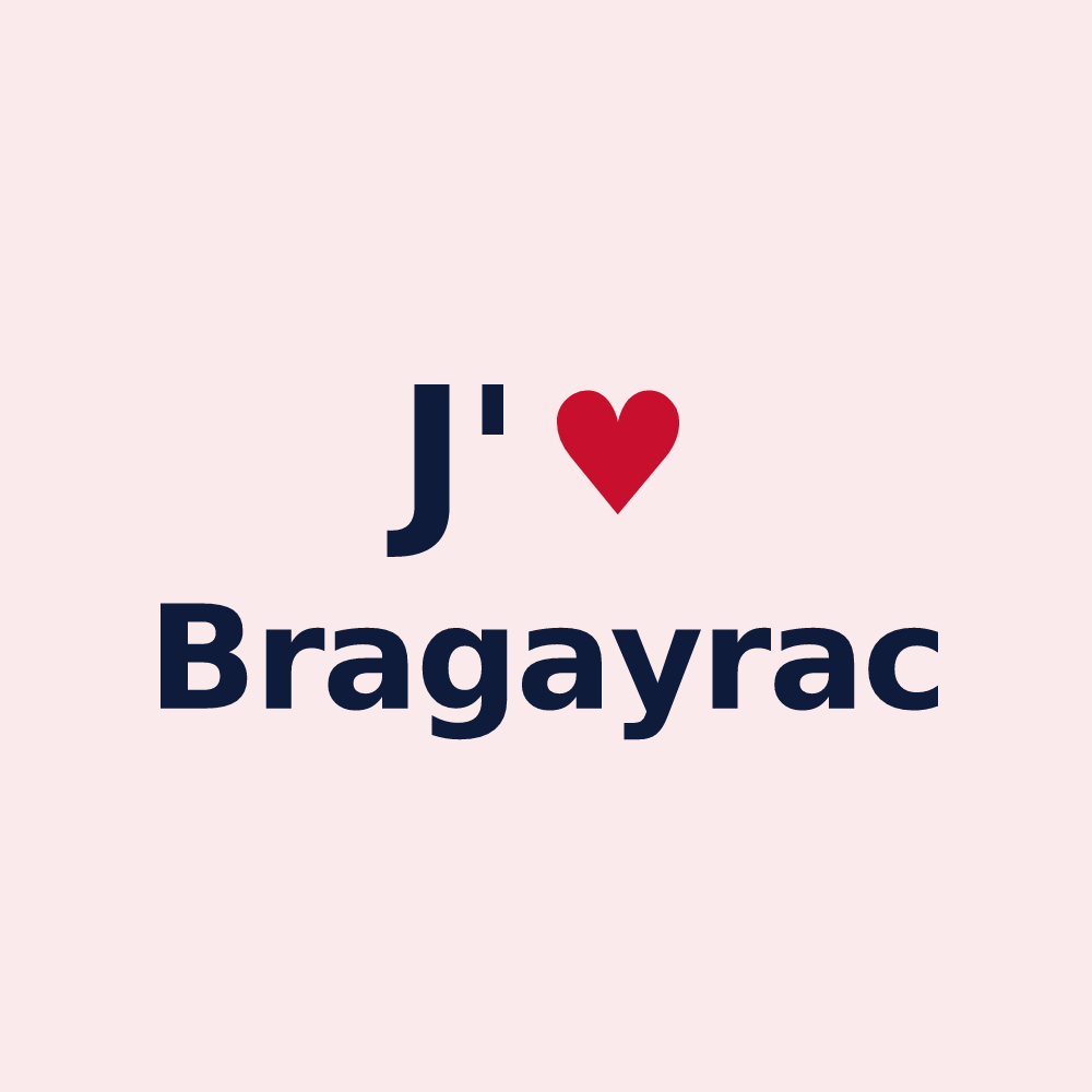 Magnet personnalisé Bragayrac — design J'aime Bragayrac