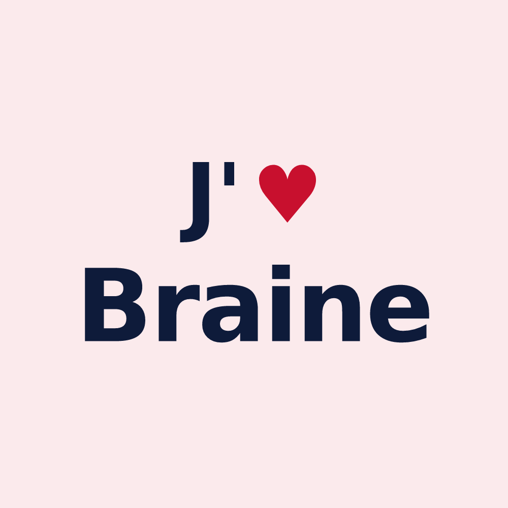 Magnet personnalisé Braine — design J'aime Braine
