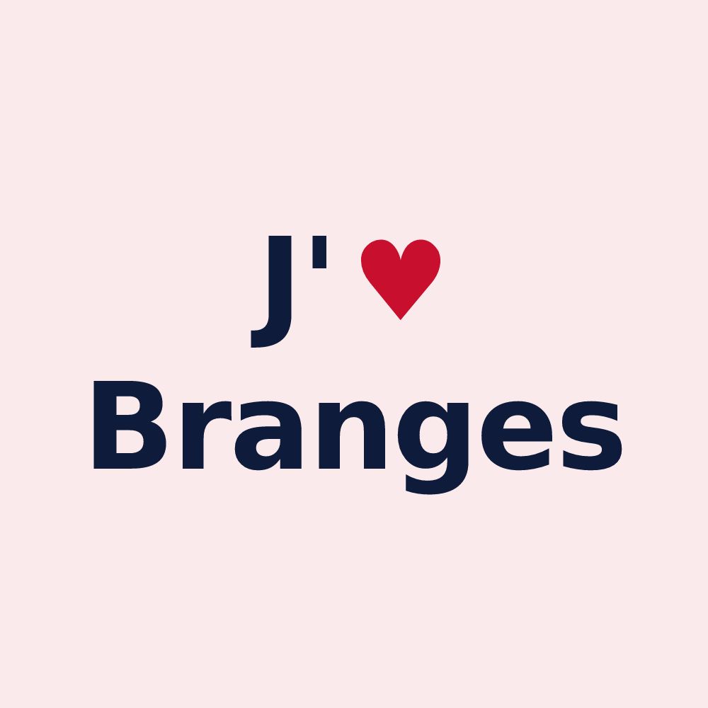 Magnet personnalisé Branges — design J'aime Branges