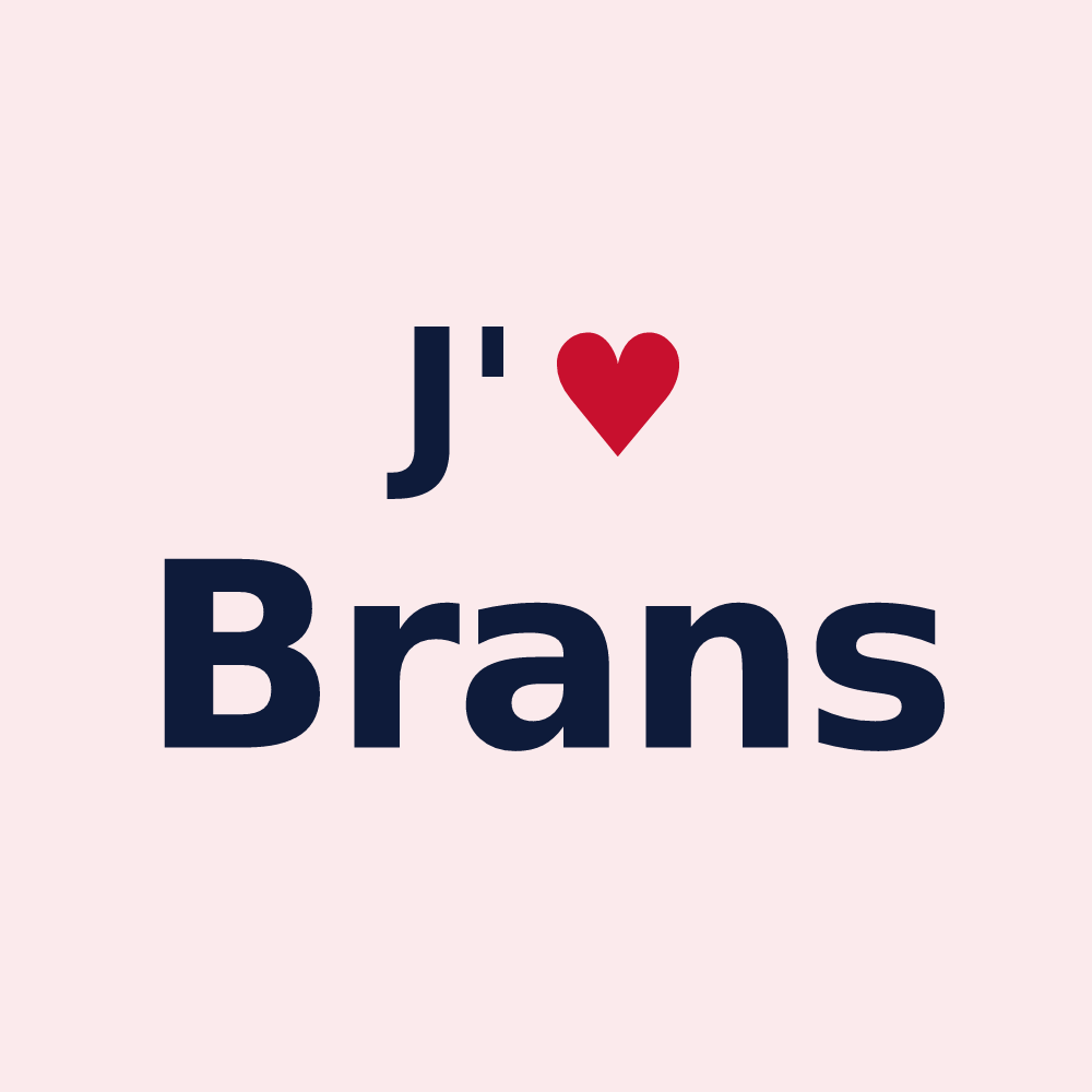 Magnet personnalisé Brans — design J'aime Brans