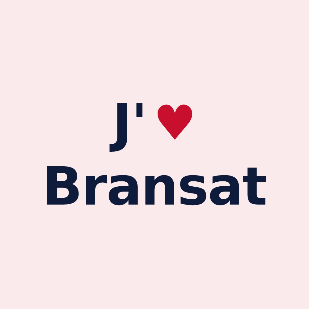 Magnet personnalisé Bransat — design J'aime Bransat