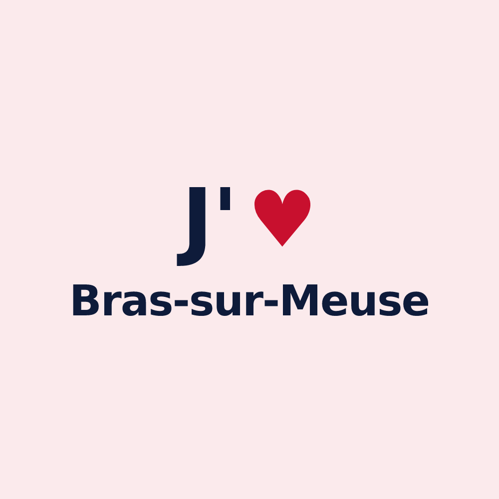 Magnet personnalisé Bras-sur-Meuse — design « J'aime Bras-sur-Meuse » imprimé sur le magnet
