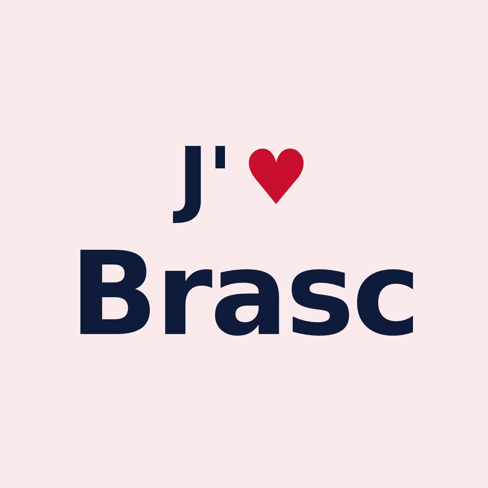 Magnet personnalisé Brasc — design « J'aime Brasc » imprimé sur le magnet