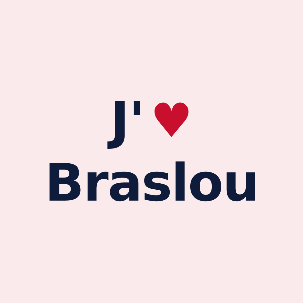 Magnet personnalisé Braslou — design J'aime Braslou