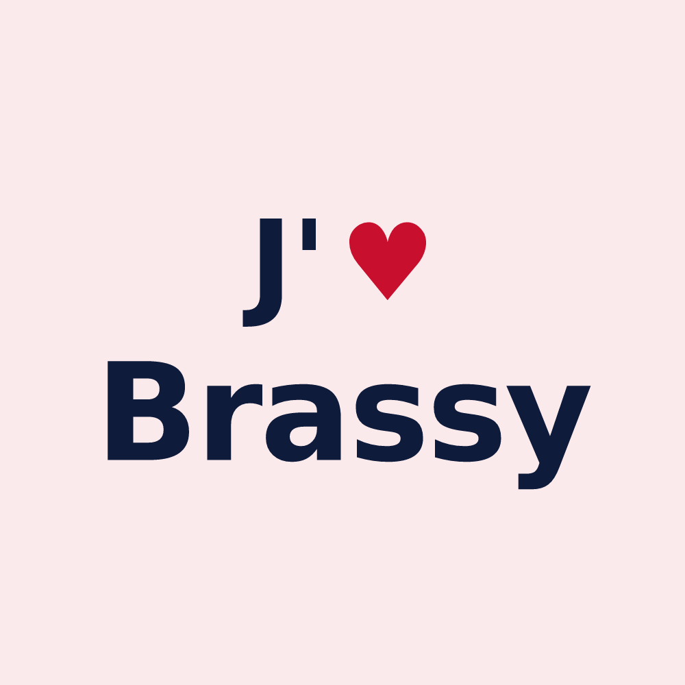 Magnet personnalisé Brassy — design J'aime Brassy