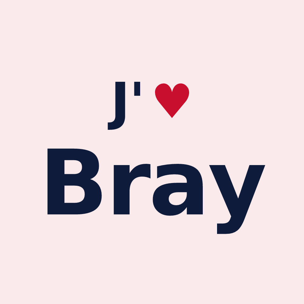Magnet personnalisé Bray — design J'aime Bray