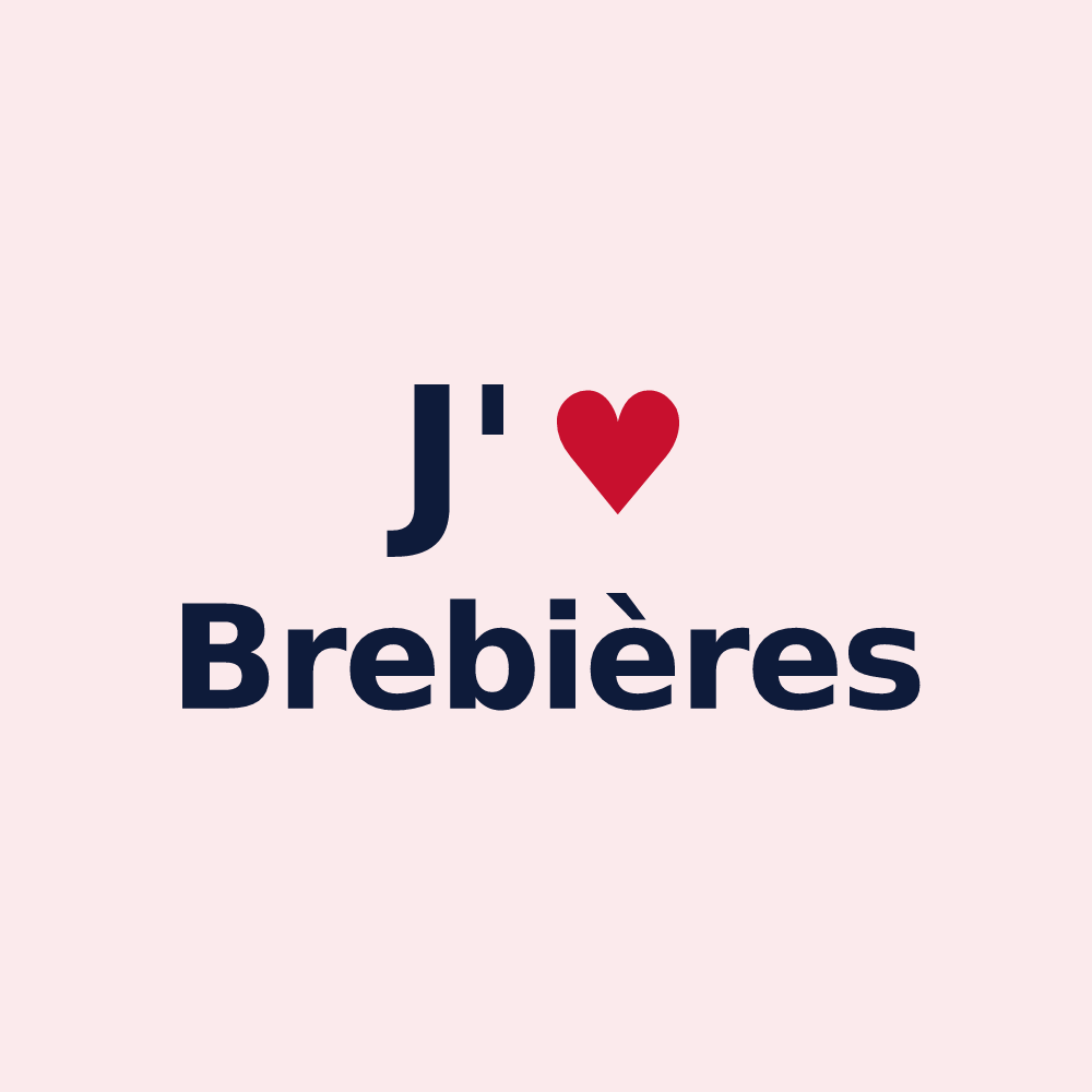 Magnet personnalisé Brebières — design « J'aime Brebières » imprimé sur le magnet
