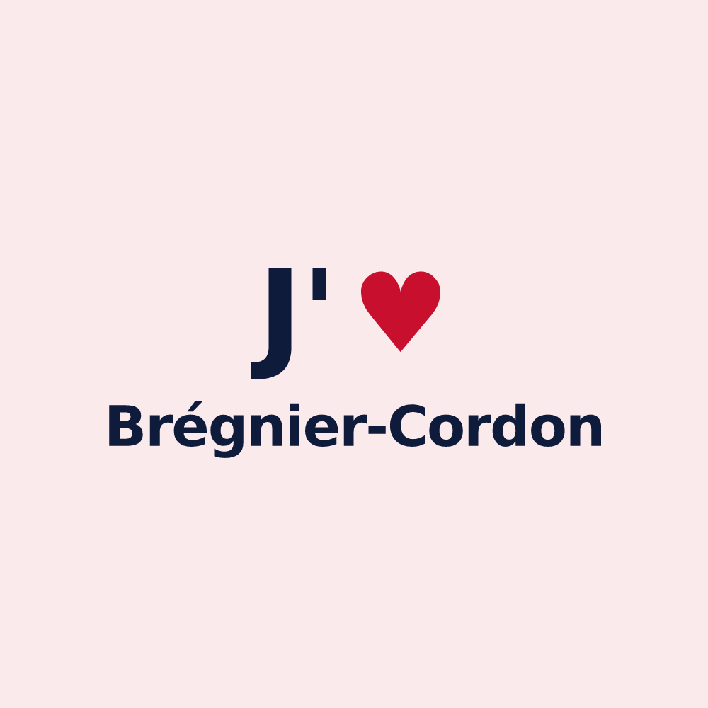 Magnet personnalisé Brégnier-Cordon — design J'aime Brégnier-Cordon