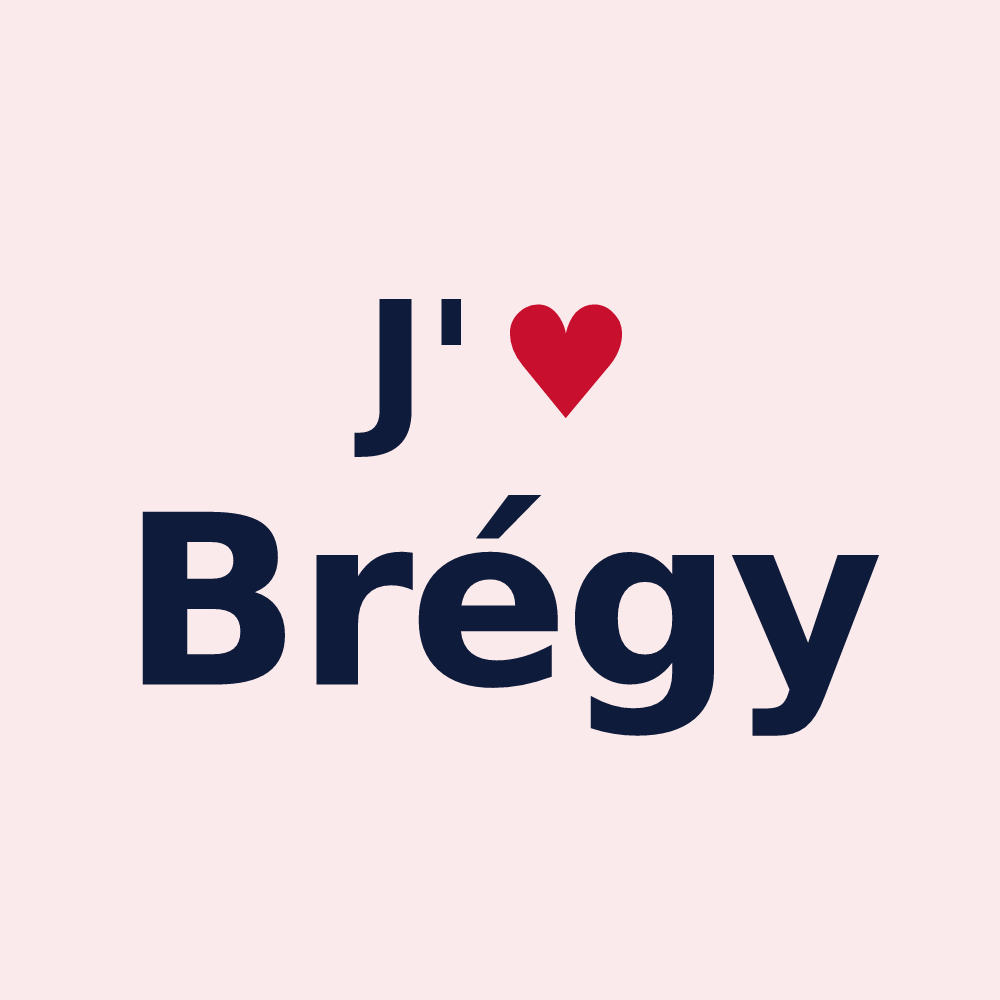 Magnet personnalisé Brégy — design J'aime Brégy