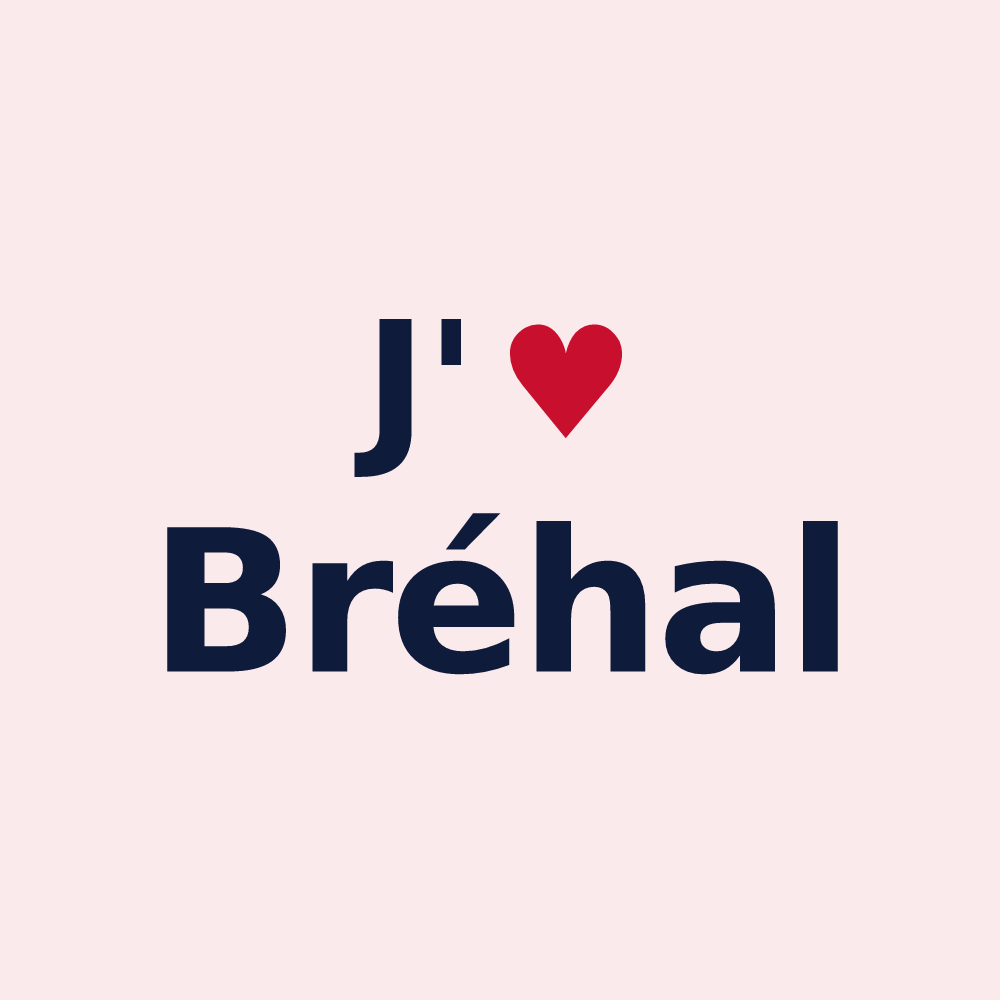 Magnet personnalisé Bréhal — design J'aime Bréhal