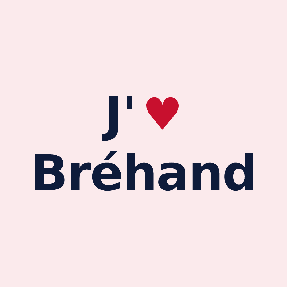 Magnet personnalisé Bréhand — design J'aime Bréhand