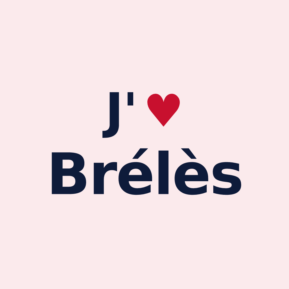 Magnet personnalisé Brélès — design « J'aime Brélès » imprimé sur le magnet