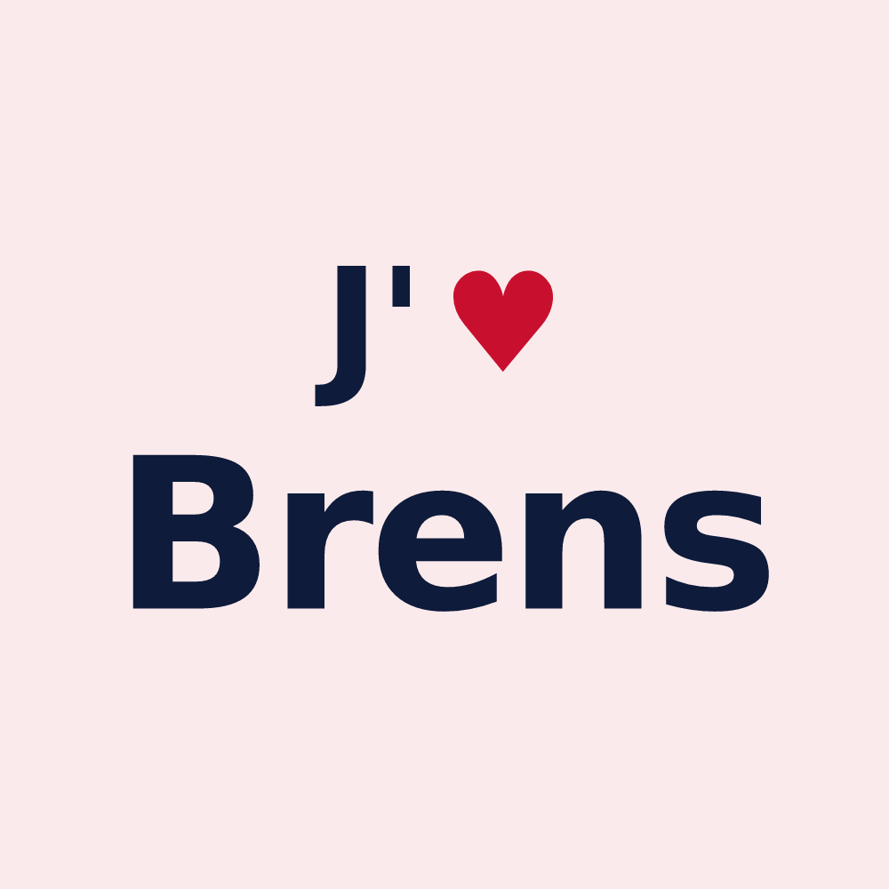 Magnet personnalisé Brens — design « J'aime Brens » imprimé sur le magnet