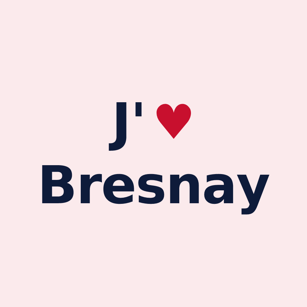Magnet personnalisé Bresnay — design J'aime Bresnay