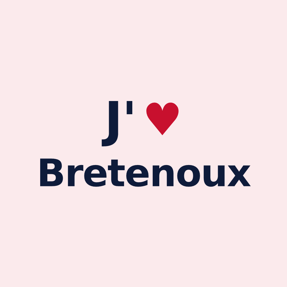 Magnet personnalisé Bretenoux — design J'aime Bretenoux