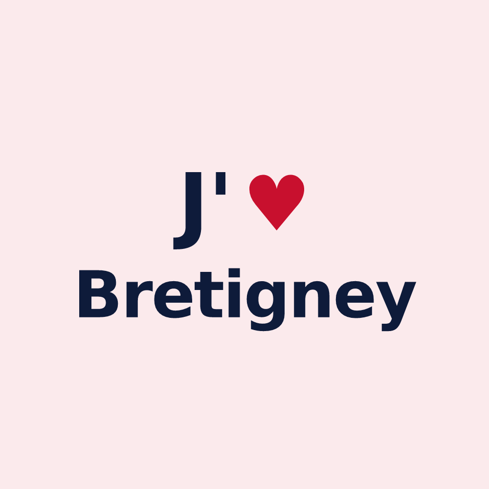 Magnet personnalisé Bretigney — design J'aime Bretigney