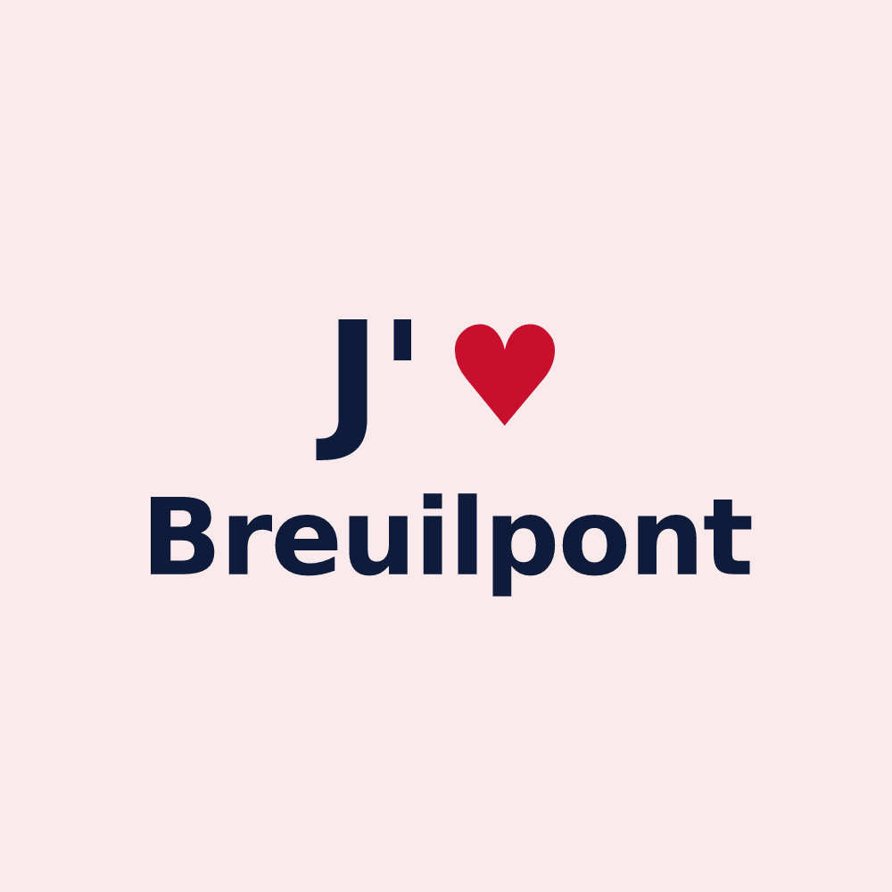 Magnet personnalisé Breuilpont — design J'aime Breuilpont