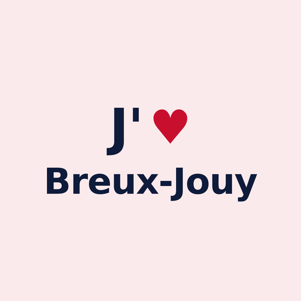 Magnet personnalisé Breux-Jouy — design J'aime Breux-Jouy