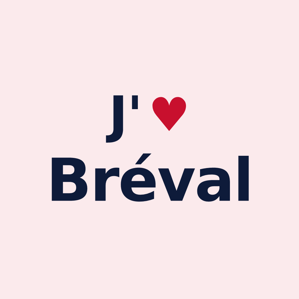 Magnet personnalisé Bréval — design J'aime Bréval