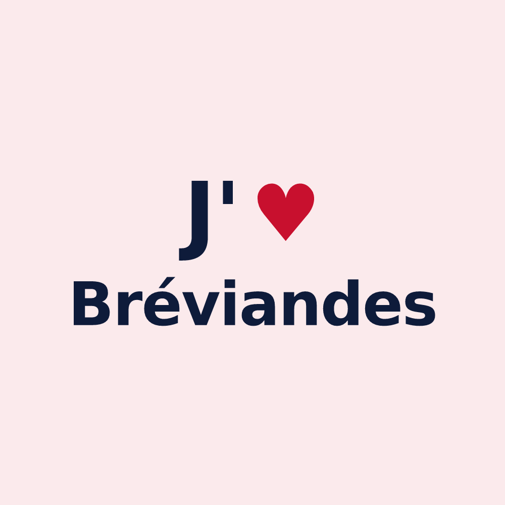 Magnet personnalisé Bréviandes — design J'aime Bréviandes