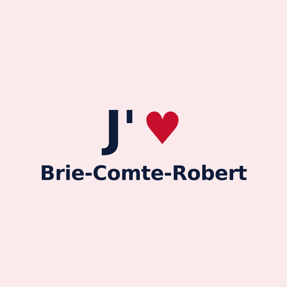 Magnet personnalisé Brie-Comte-Robert — design « J'aime Brie-Comte-Robert » imprimé sur le magnet
