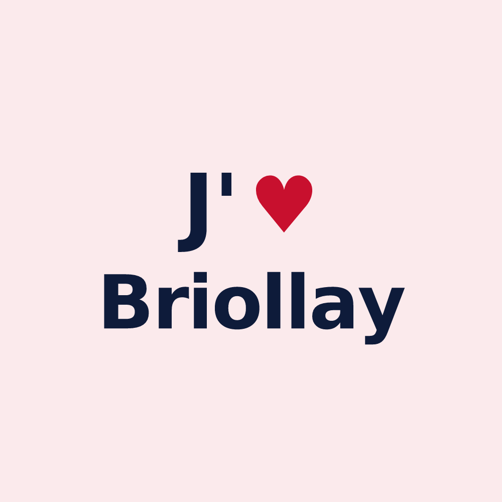 Magnet personnalisé Briollay — design « J'aime Briollay » imprimé sur le magnet