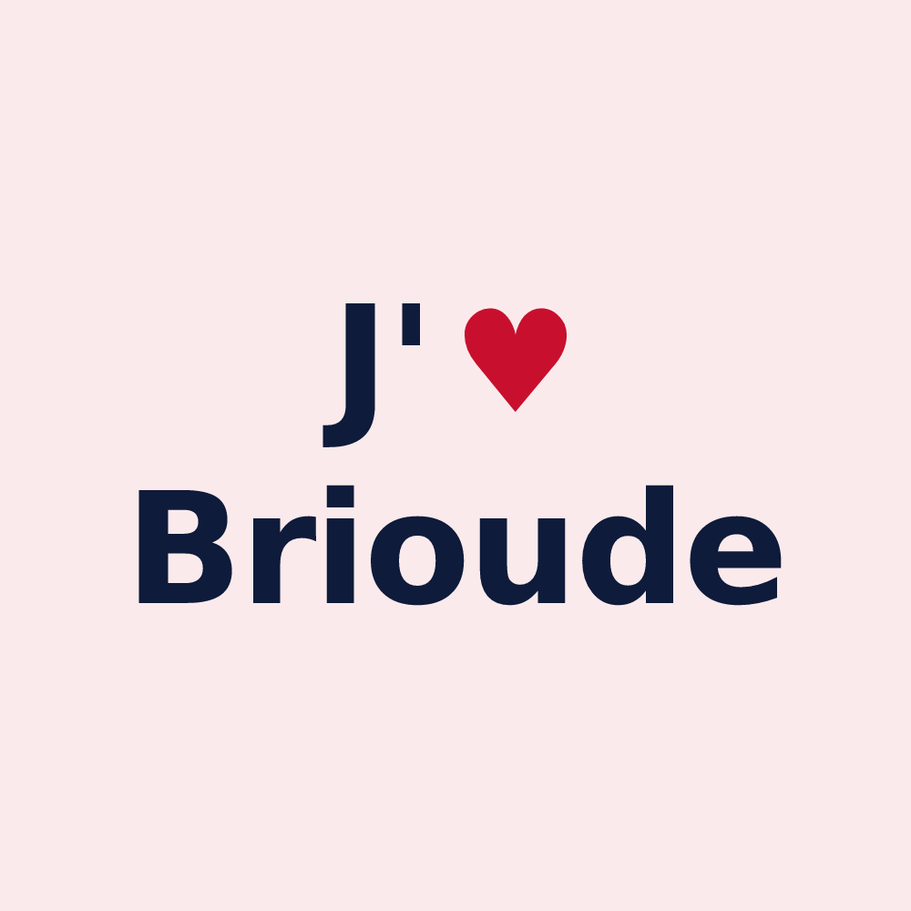 Magnet personnalisé Brioude — design J'aime Brioude