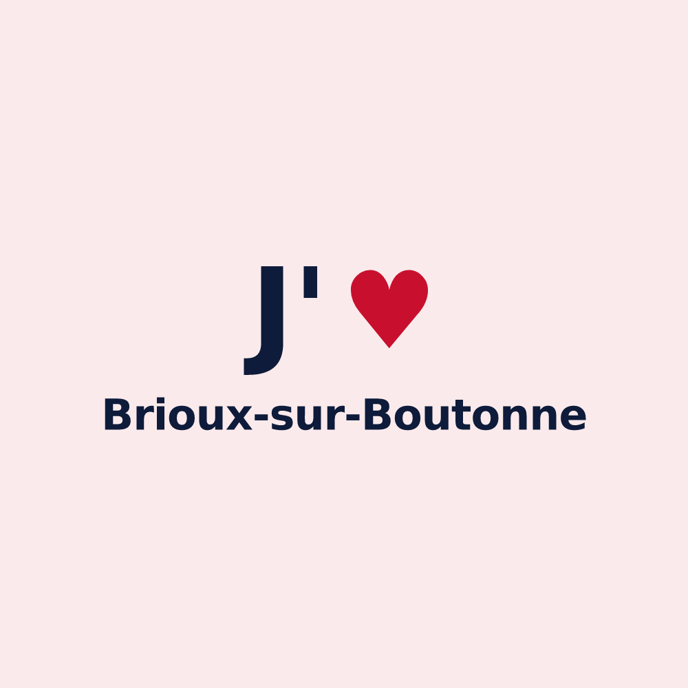 Magnet personnalisé Brioux-sur-Boutonne — design J'aime Brioux-sur-Boutonne