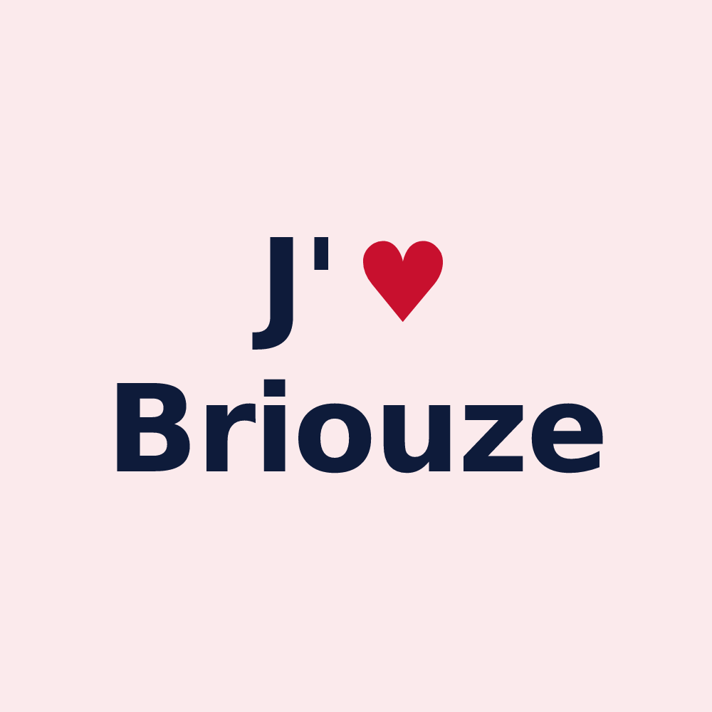 Magnet personnalisé Briouze — design J'aime Briouze