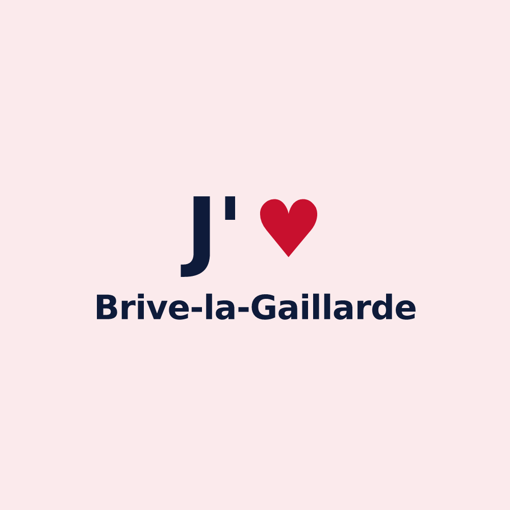 Magnet personnalisé Brive-la-Gaillarde — design J'aime Brive-la-Gaillarde