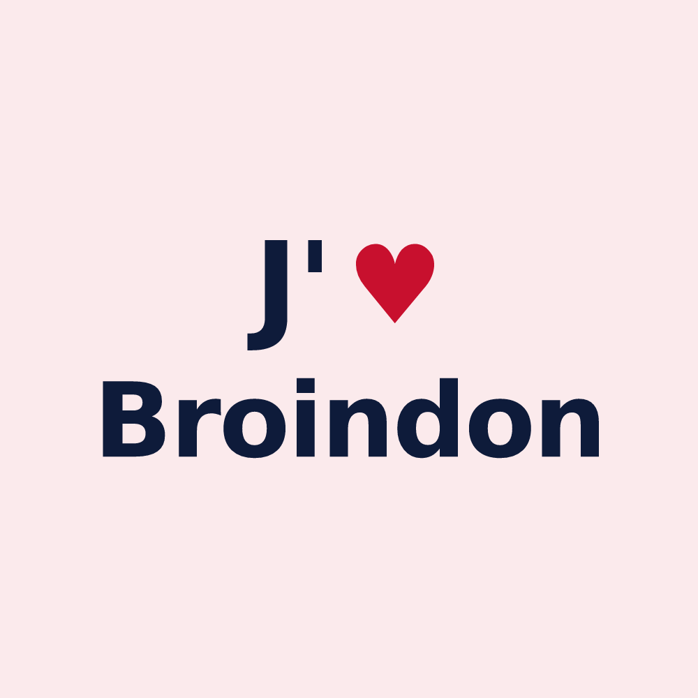 Magnet personnalisé Broindon — design J'aime Broindon