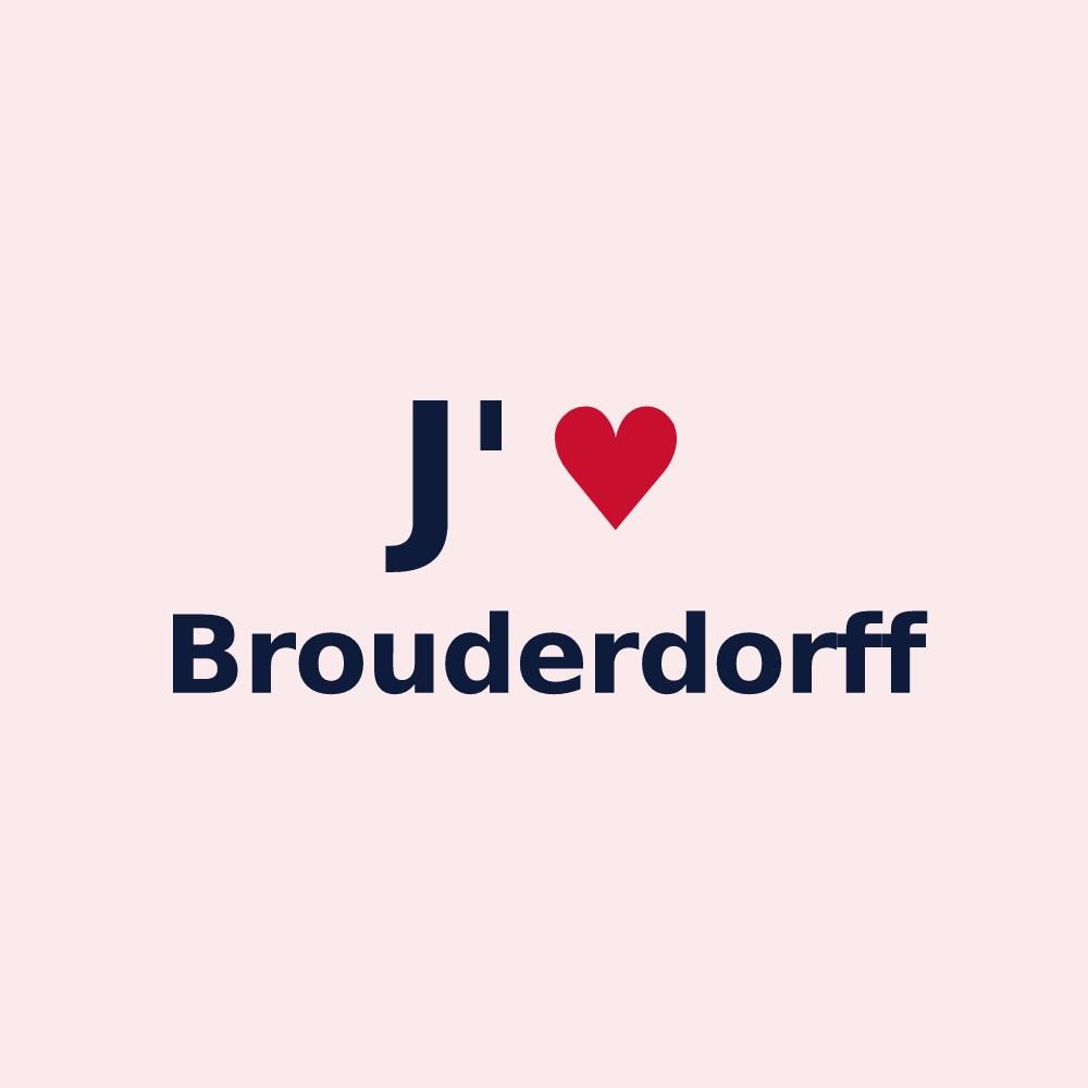 Magnet personnalisé Brouderdorff — design J'aime Brouderdorff
