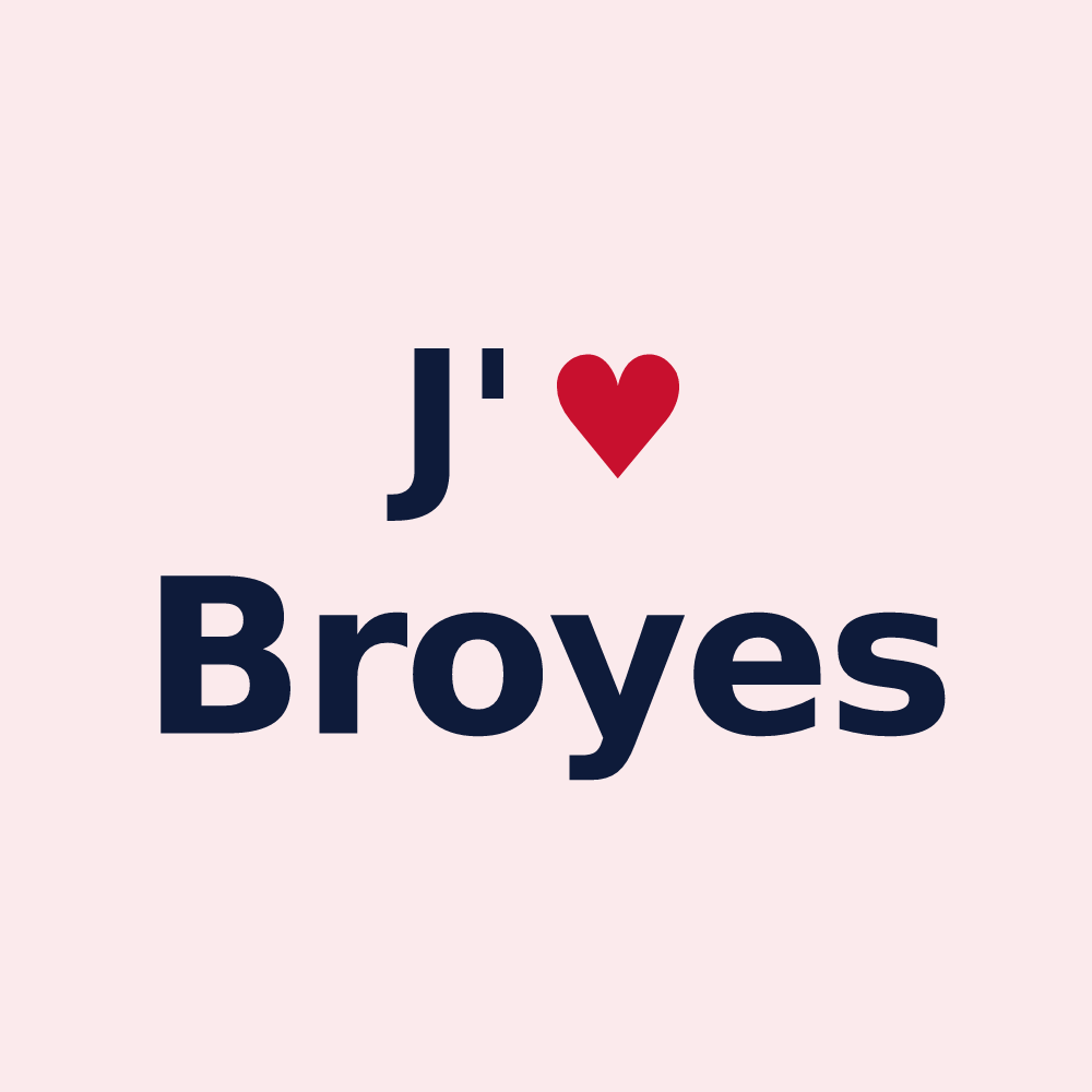 Magnet personnalisé Broyes — design J'aime Broyes