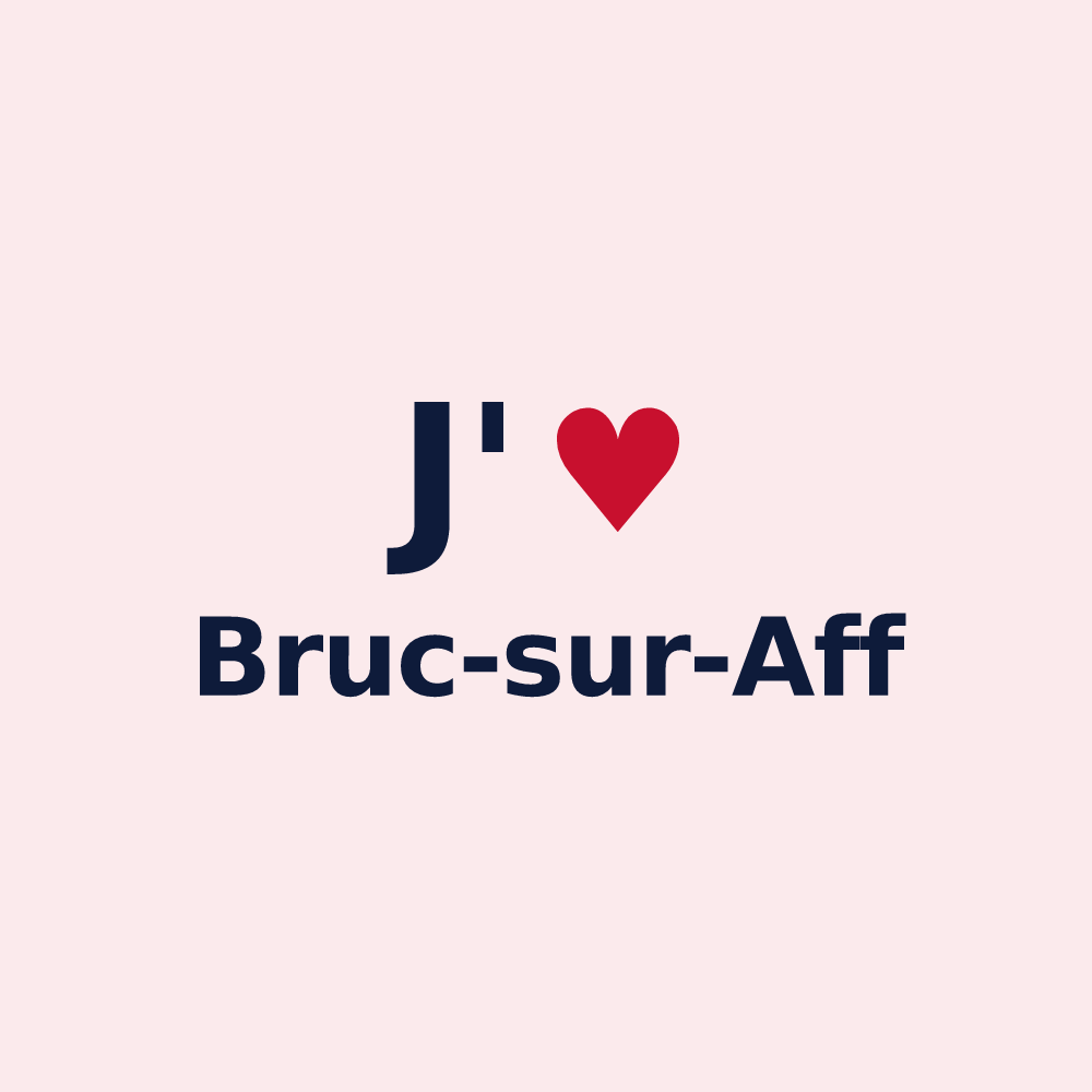 Magnet personnalisé Bruc-sur-Aff — design J'aime Bruc-sur-Aff