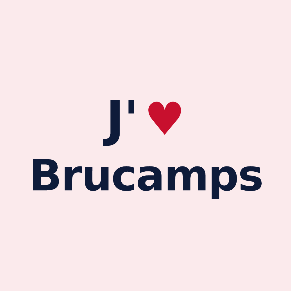 Magnet personnalisé Brucamps — design J'aime Brucamps