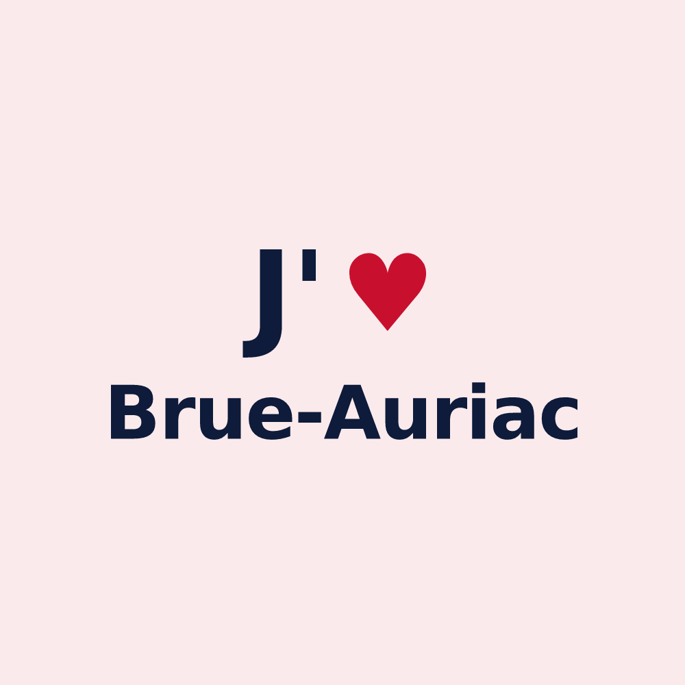 Magnet personnalisé Brue-Auriac — design J'aime Brue-Auriac