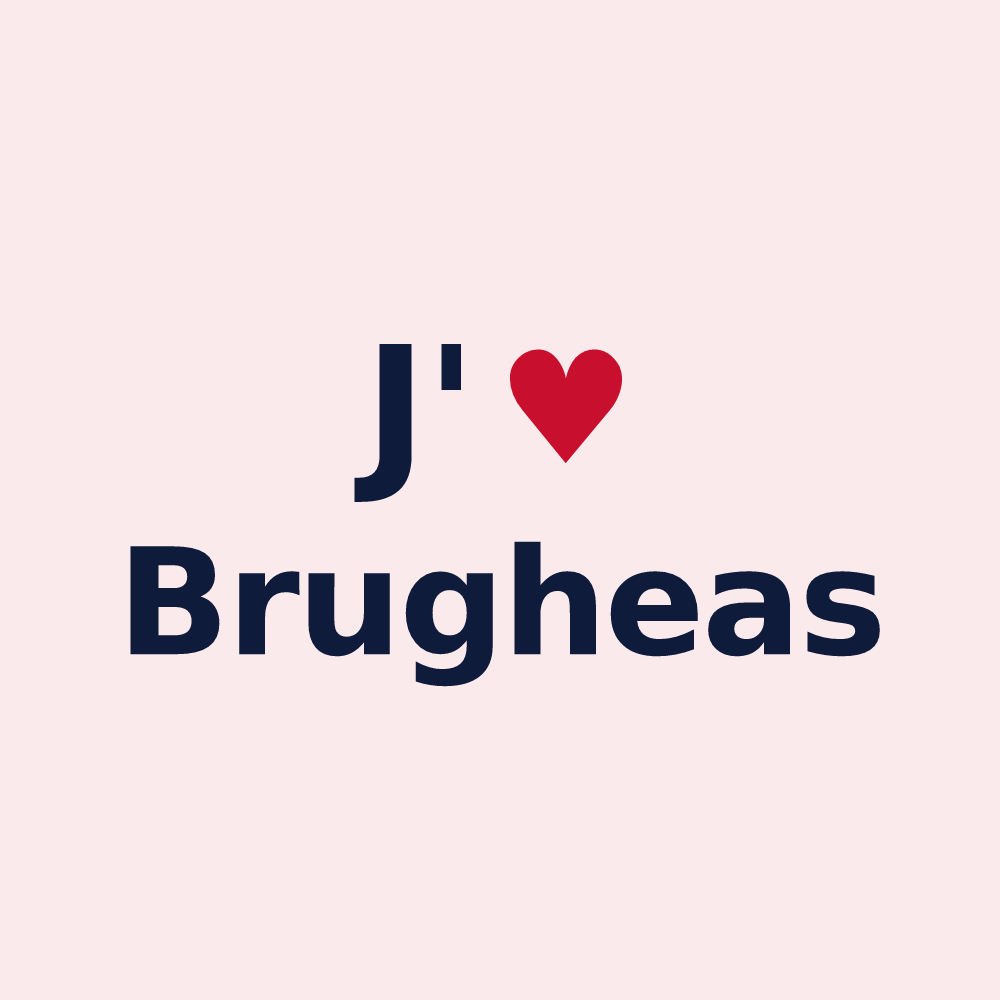 Magnet personnalisé Brugheas — design J'aime Brugheas
