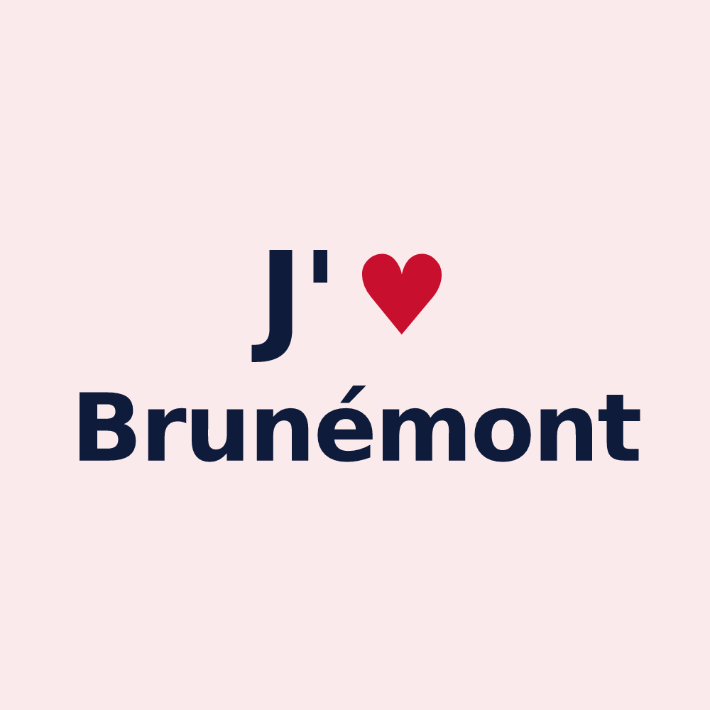 Magnet personnalisé Brunémont — design J'aime Brunémont